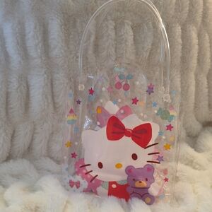 Hello Kitty Clear Tote Bag with Red Bow and Purple Bear